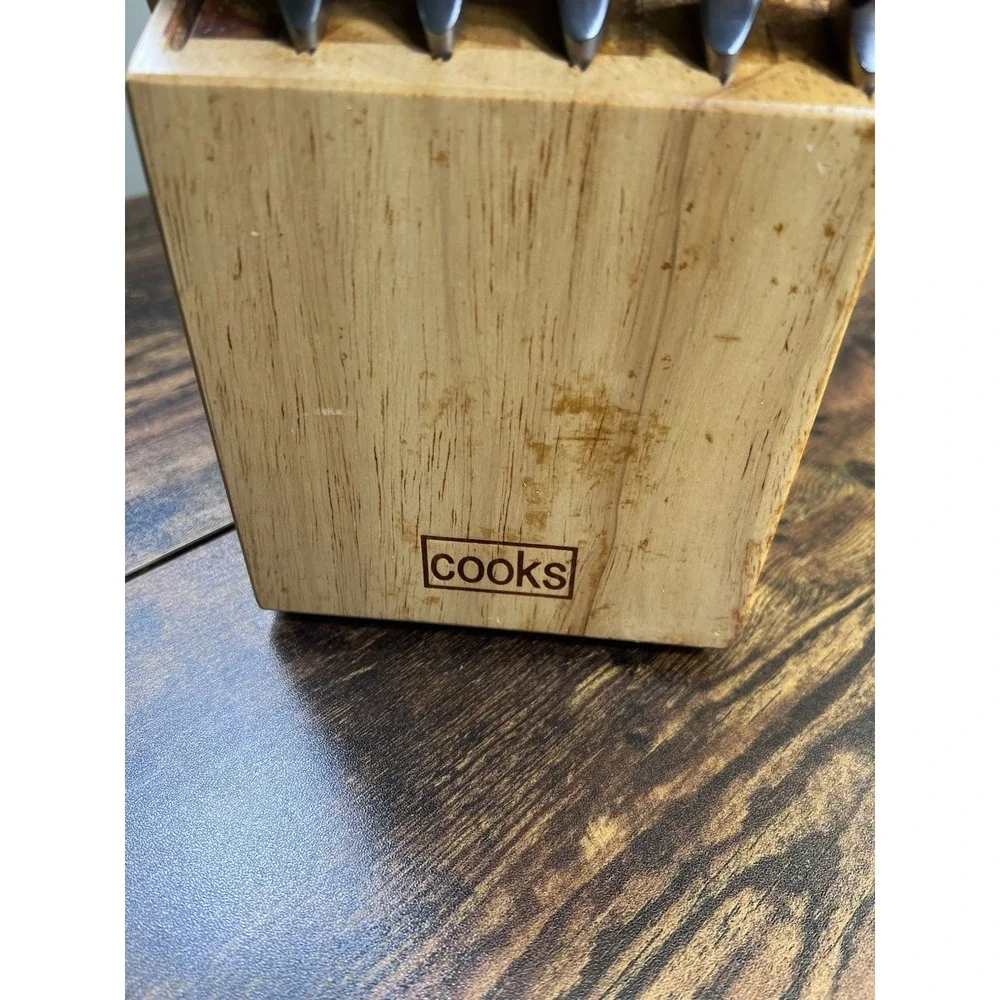 Vintage Cooks JC Penny Wooden Knife Block Set 13 Piece